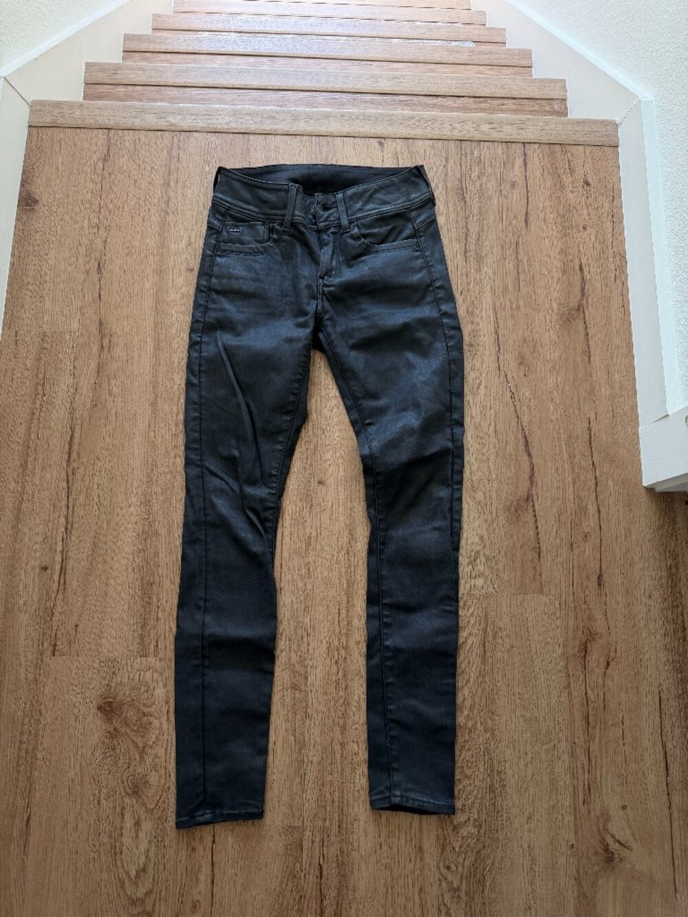 G-Star RAW Women's Coated Jeans Dark Gray Size 28 - Skinny Fit